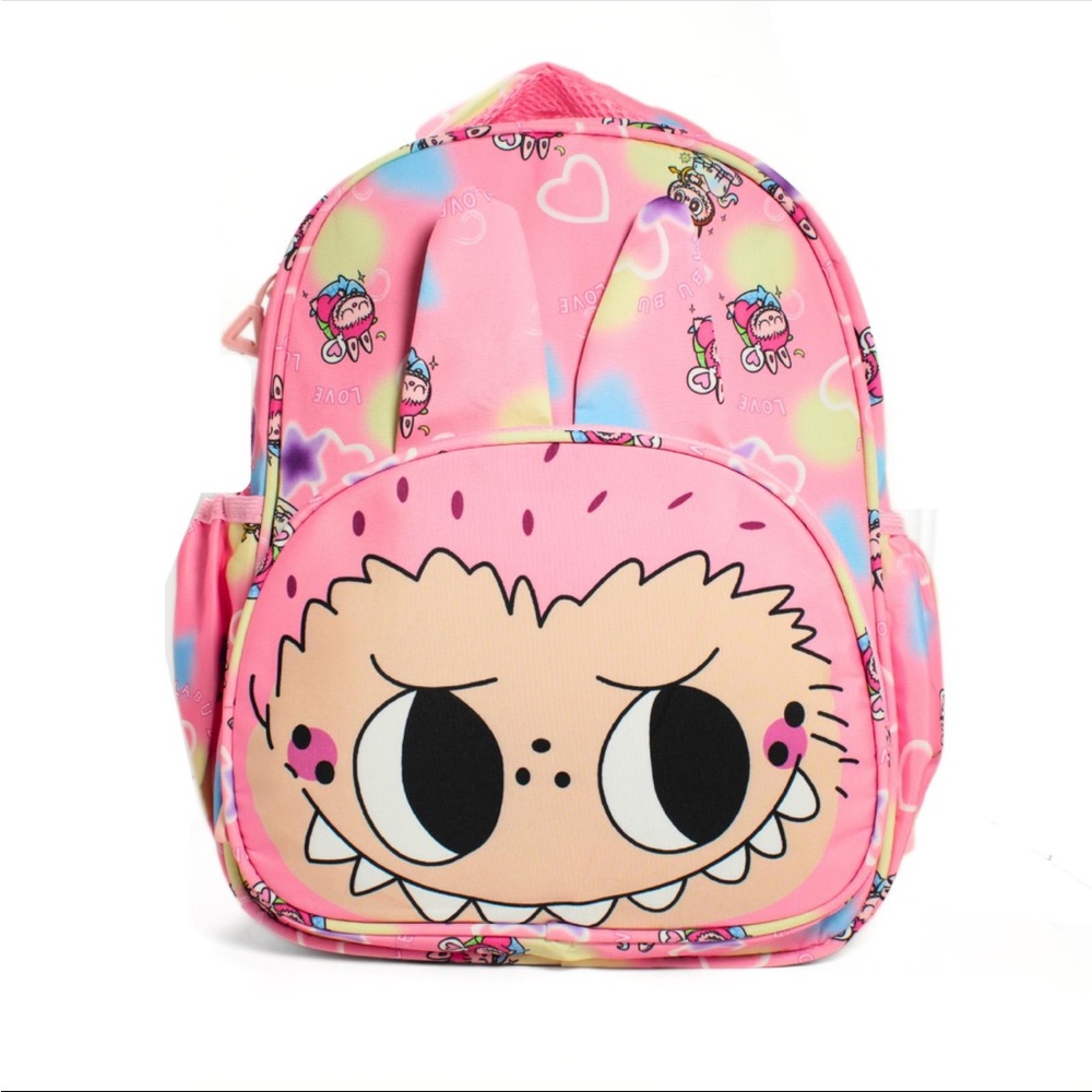 Pink Kids Cartoon Face Backpack - Cute School Bag